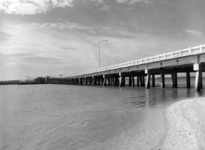 View of Ringling Causeway Bridge on Road 780 - Sarasota County, Florida 1958 -dot1807