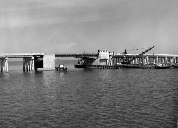 View of Ringling Causeway Bridge on Road 780 - Sarasota County, Florida 1958 dot1808